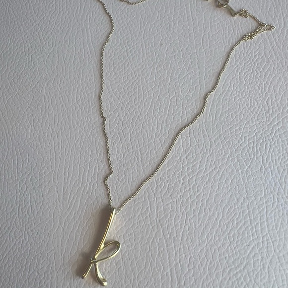 Tiffany & Co. Elsa Peretti Yellow Gold 'K' Necklace - Picture 4 of 7